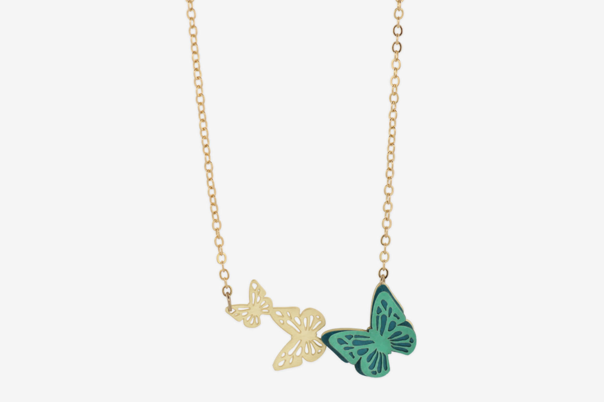 Collar Mariposas Zoé Dorado - Imagen 2