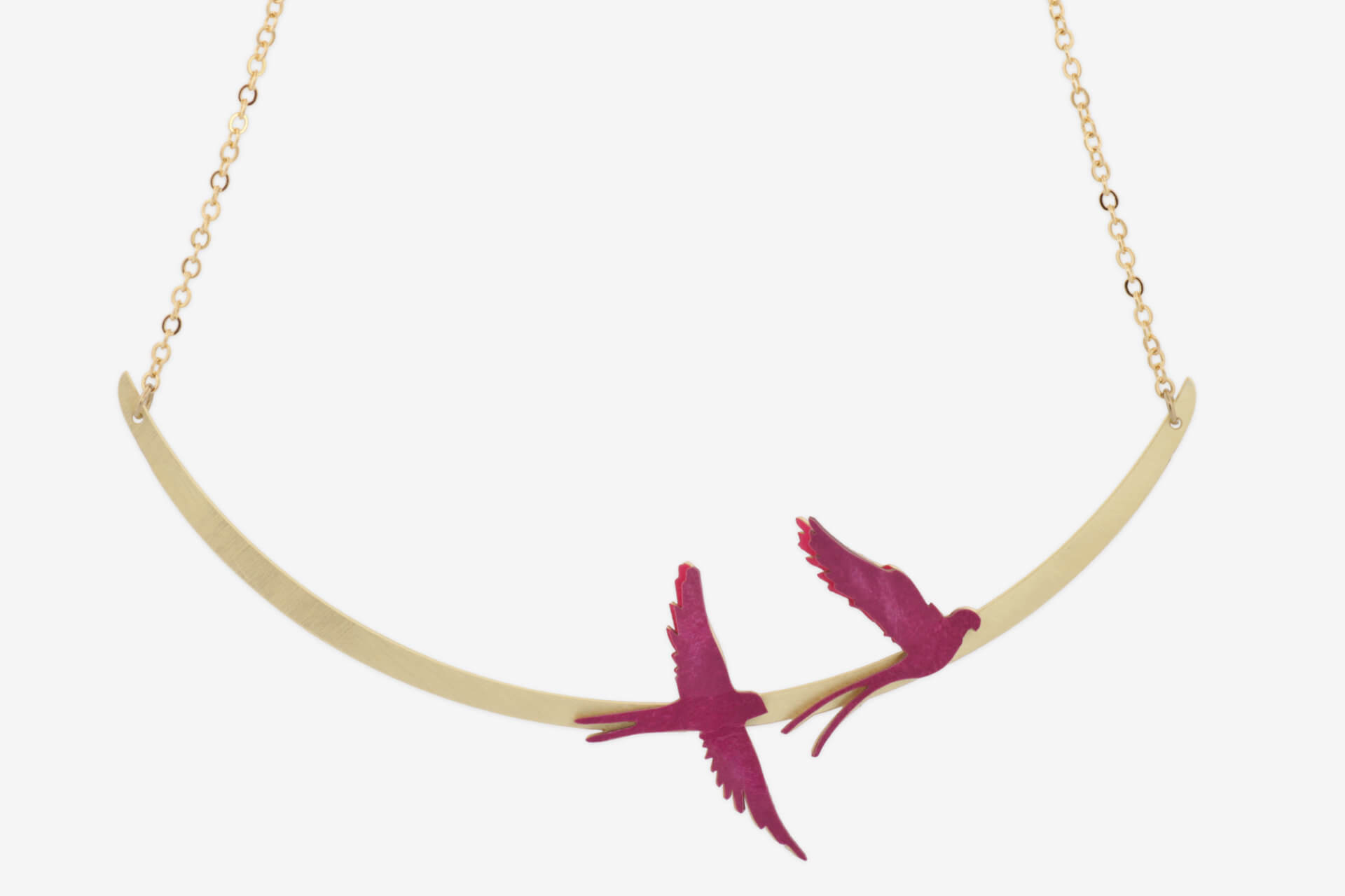 Collar Corto Pájaros Dorado - Imagen 5