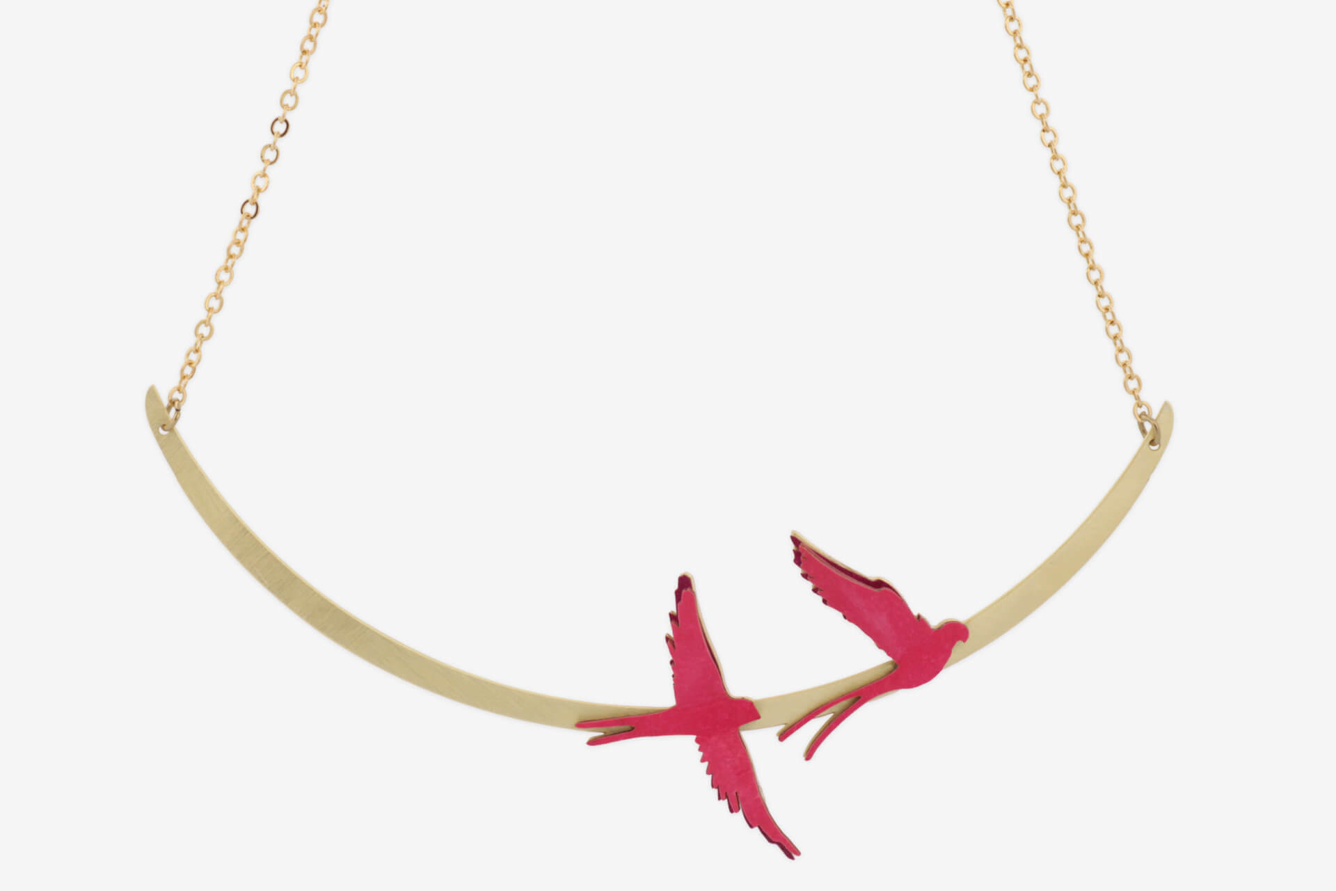 Collar Corto Pájaros Dorado - Imagen 3