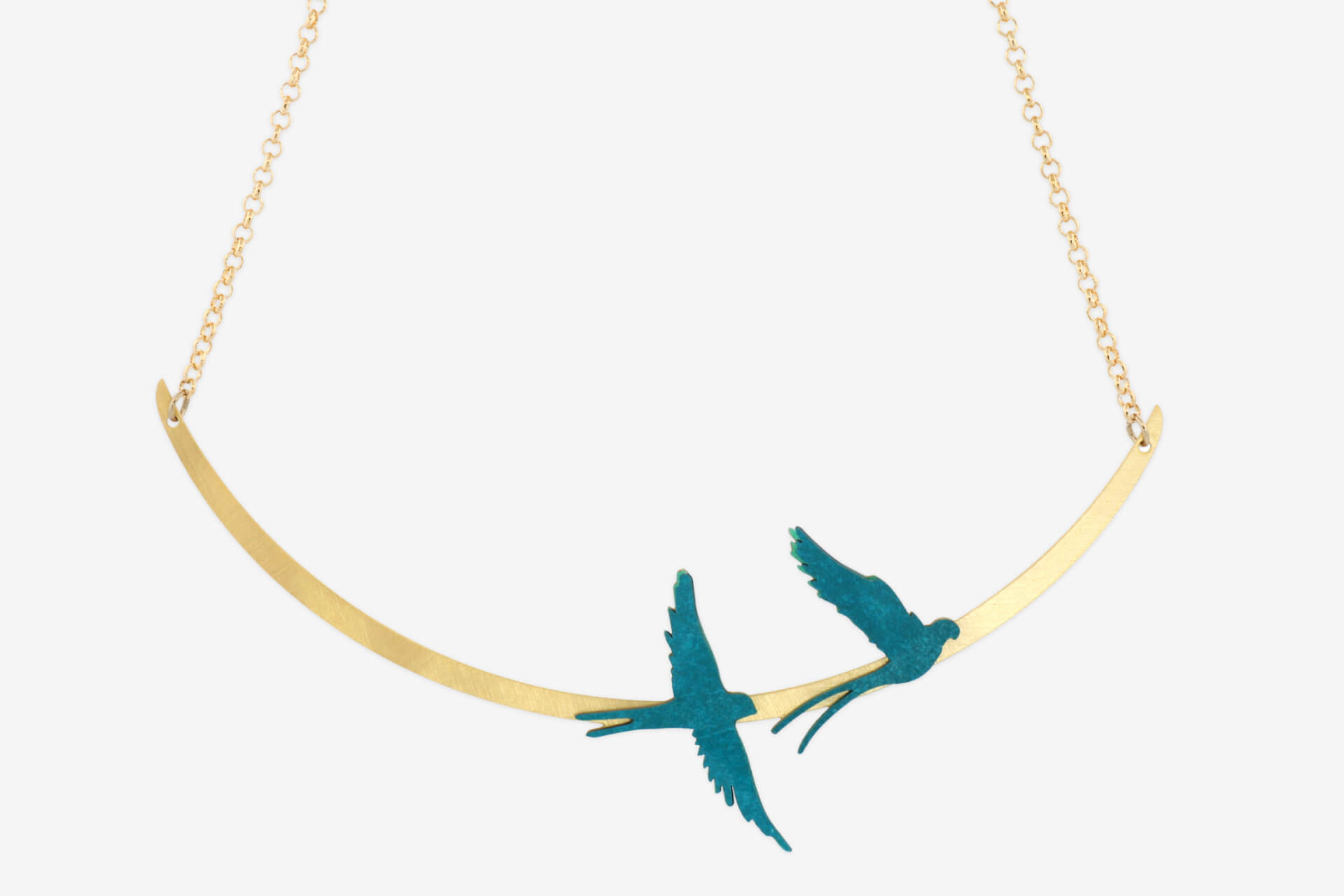 Collar Corto Pájaros Dorado - Imagen 4