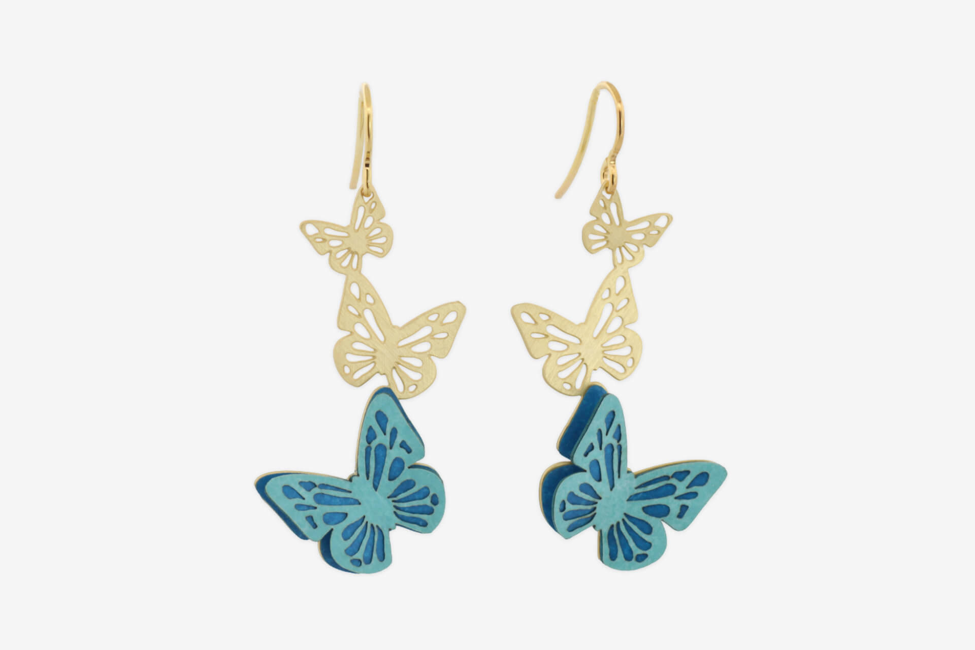 Pendientes Mariposas Zoé Dorado - Imagen 2