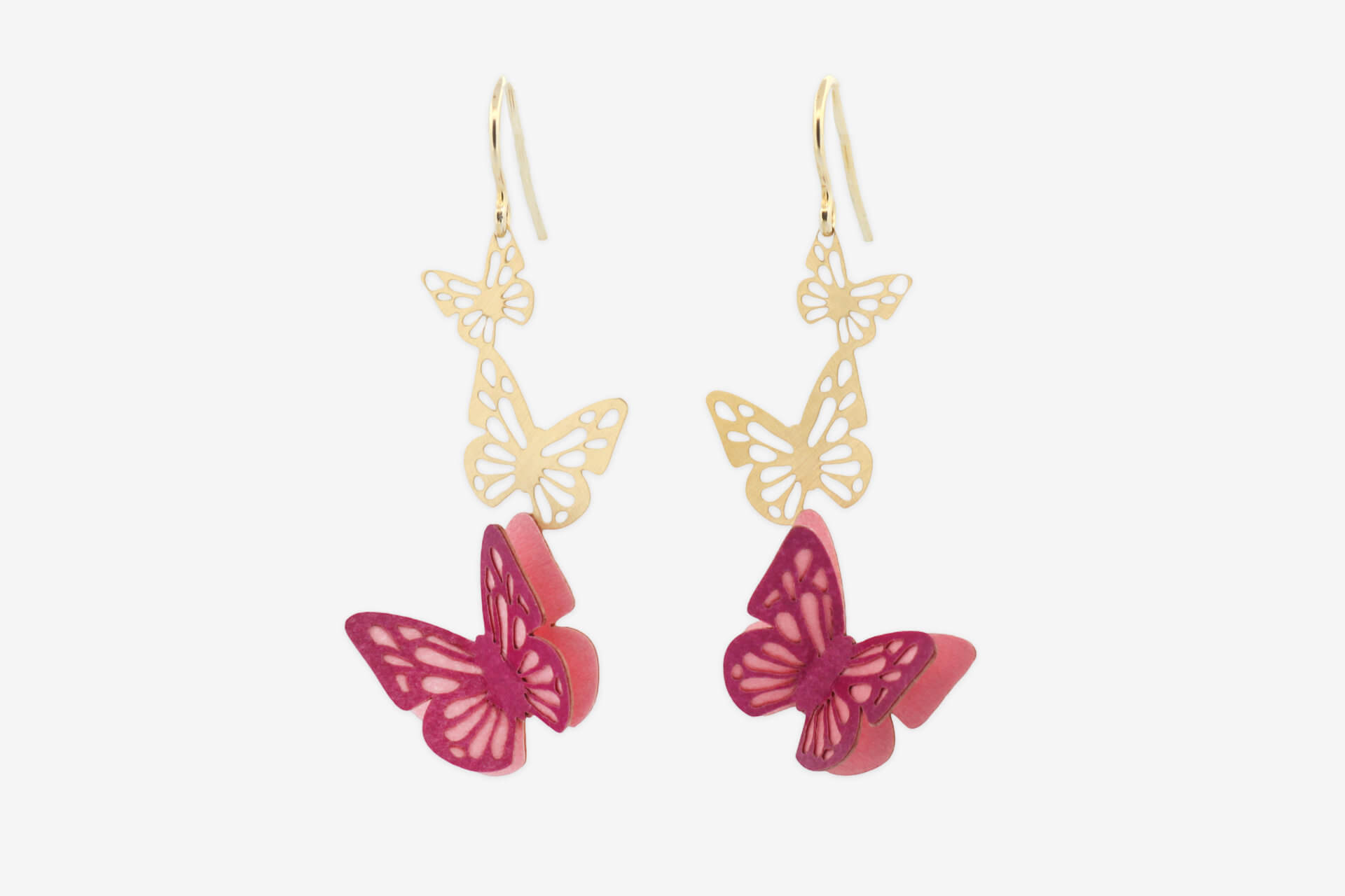 Pendientes Mariposas Zoé Dorado - Imagen 3