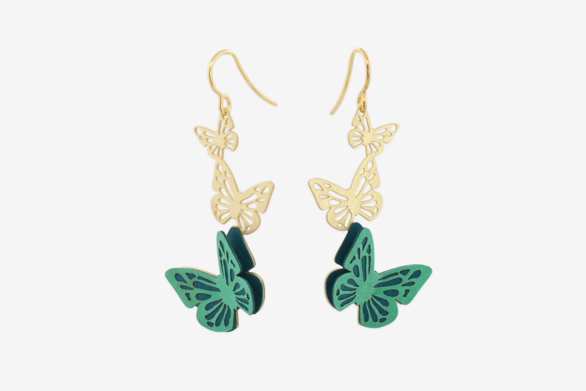 Pendientes Mariposas Zoé Dorado - Imagen 4