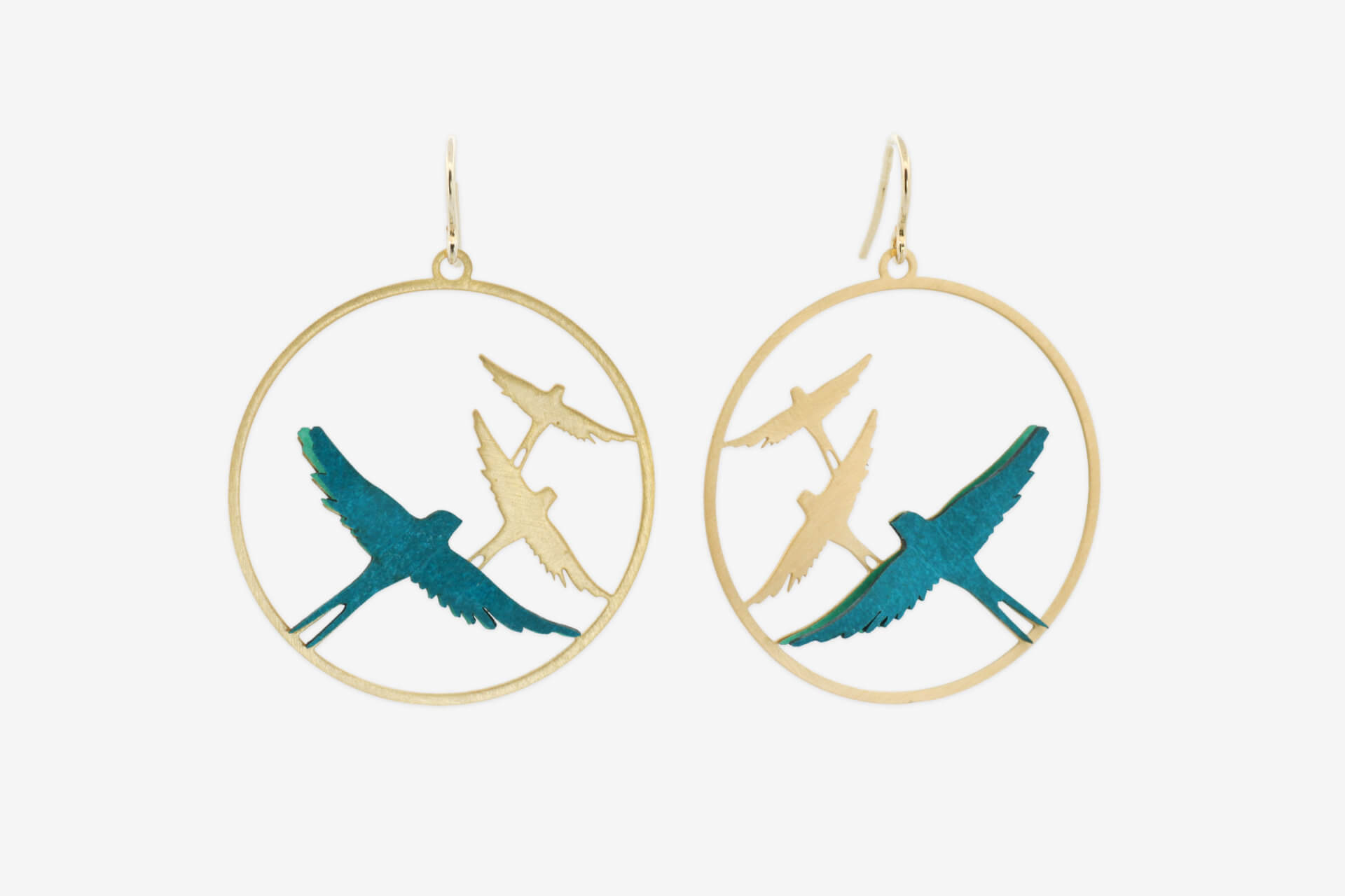 Pendientes Pájaros Dorados - Imagen 2